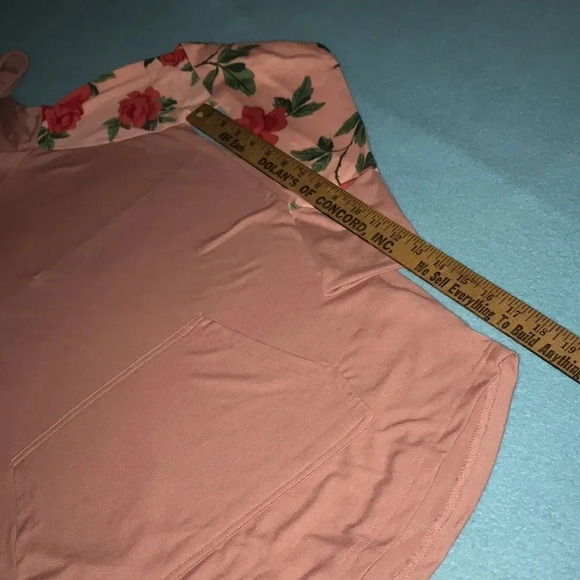 LULAROE hoodie rose floral print pouch pocket soft long sleeve NEW size S - Picture 7 of 8